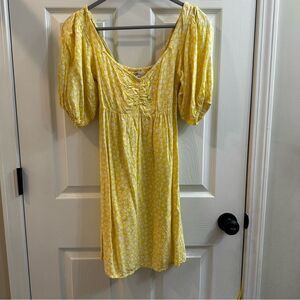 Billabong yellow floral Daisy Wave Mini Dress size Xsmall